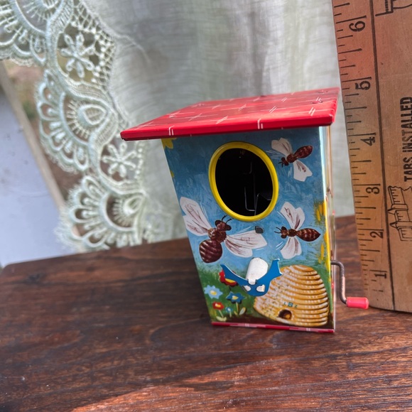 Vintage Tin Lorenz Bolz Zirndorf Wind up Bird Bank - Picture 4 of 8